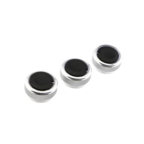 LFDTO 3 Teile/satz Aluminium Legierung Klimaanlage Knopf AC Knopf Wärme Control Taste Fit for Ford Focus 2 MK2 Focus 3 MK3 Mondeo Limousine(Sliver) von LFDTO