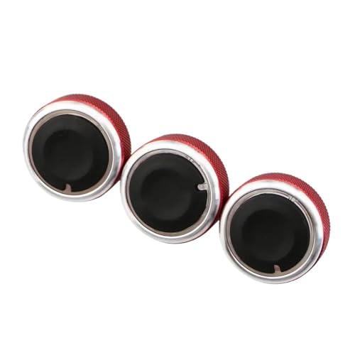 LFDTO 3-teiliger Klimaanlagen-Wärmesteuerungsschalterknopf AC-Knopf Passend for Ford Focus 2 MK2 Focus 3 MK3 Limousine Fließheck Mondeo Zubehör(Red) von LFDTO