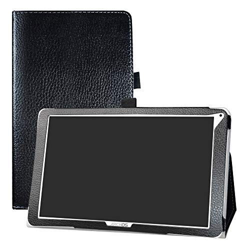 LFDZ Archos Access 101 WiFi Hülle, Schutzhülle mit Hochwertiges PU Leder Tasche Case für 10.1" Archos Access 101 WiFi Tablet (Nicht zutreffend Archos Access 101 3G Version),Schwarz von LFDZ