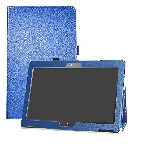 LFDZ BQ Aquaris M10 Hülle, Schutzhülle mit Hochwertiges PU Leder Tasche Case für 10.1" bq Aquaris M10 FullHD FHD HD/Aquaris M10 Ubuntu Edition Tablet,Dunkelblau von LFDZ