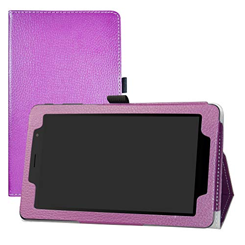 LFDZ Compatible with Alcatel 1T 7 inch Hülle,Schutzhülle mit Hochwertiges PU Leder Tasche Case für 7" ALCATEL 1T7 9309X 2021 / Alcatel 1T 7 inch 8068 Tablet,Violett von LFDZ