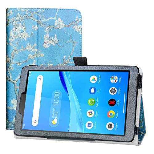 LFDZ Compatible with Lenovo Tab M7 hülle,Schutzhülle mit Hochwertiges PU Leder Tasche Case für 7" Lenovo M7 TB-7305F /Tab M7 (2nd Gen) /Tab M7 (3rd Gen) TB-7306F Tablet,Almond Blossom von LFDZ