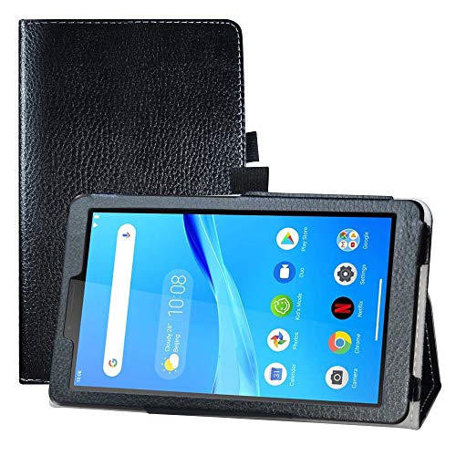 LFDZ Compatible with Lenovo Tab M7 hülle,Schutzhülle mit Hochwertiges PU Leder Tasche Case für 7" Lenovo M7 TB-7305F /Tab M7 (2nd Gen) /Tab M7 (3rd Gen) TB-7306F Tablet,Schwarz von LFDZ