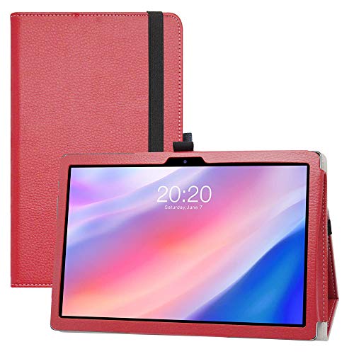LFDZ Compatible with TECLAST P20HD Hülle,Schutzhülle mit Hochwertiges PU Leder Tasche Case für 10.1" TECLAST P20HD / TECLAST M40 / TECLAST M40 Pro / M40se Tablet,Rot von LFDZ
