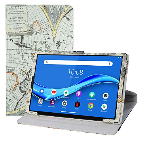 LFDZ Kompatibel mit Lenovo Tab M10 Plus hülle,360° Drehbarer Stand Cover Premium Schutzhülle Etui mit Ständerfunktion Case für 10.3" Lenovo Tab M10 Plus/Smart Tab M10 Plus Tablet,Map White LFDZ Kompatibel mit Lenovo Tab M10 Plus hülle,360° Drehbarer Stand Cover Premium Schutzhülle Etui mit Ständerfunktion Case für 10.3" Lenovo Tab M10 Plus/Smart Tab M10 Plus Tablet,Map White von LFDZ