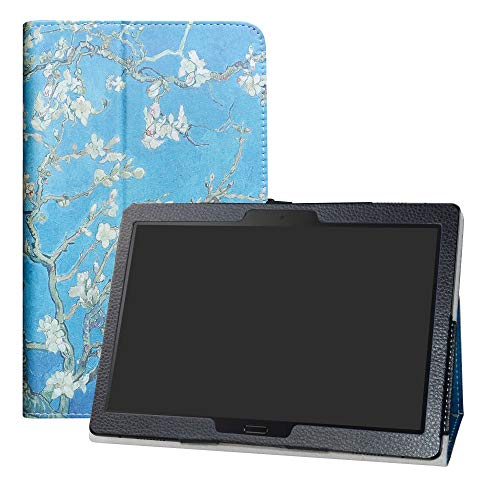 LFDZ Lenovo Tab M10 HD Hülle, Schutzhülle mit Hochwertiges PU Leder Tasche Case für Lenovo Tab M10 HD (TB-X505F,TB-X605F) / Smart Tab P10 (TB-X705F) 10.1" Tablet,Almond Blossom von LFDZ