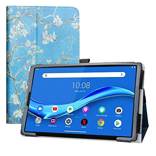 LFDZ Lenovo Tab M10 Plus Hülle,Schutzhülle mit Hochwertiges PU Leder Tasche Case für 10.3" Lenovo Tab M10 Plus/Smart Tab M10 Plus/Lenovo Tab M10 Plus 2nd Gen Tablet,Almond Blossom von LFDZ