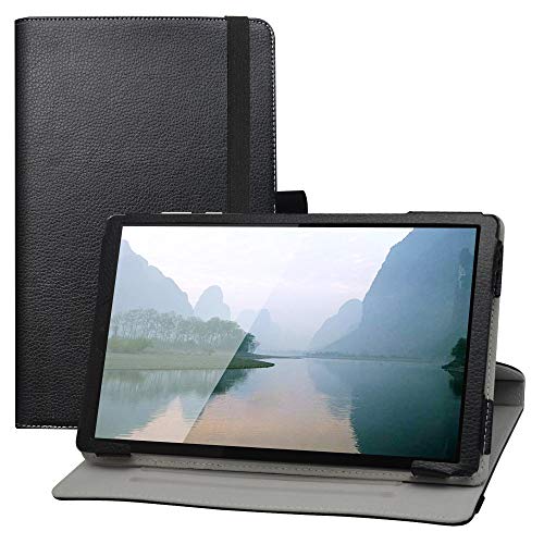 LFDZ Kompatibel mit Lenovo Tab M10 hülle,360° Drehbarer Stand Cover Premium Schutzhülle Tasche Etui mit Ständerfunktion Case für 10.1" Lenovo Tab M10 HD (2nd Gen) TB-X306X,schwarz von LFDZ