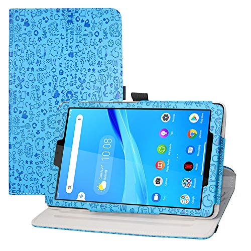 LFDZ Lenovo Tab M8 FHD hülle,360° Drehbarer Stand Cover Premium Schutzhülle Tasche Etui mit Ständerfunktion Case für 8" Lenovo Tab M8 FHD (2nd Gen) TB-8705F Tablet-PC,Blau von LFDZ