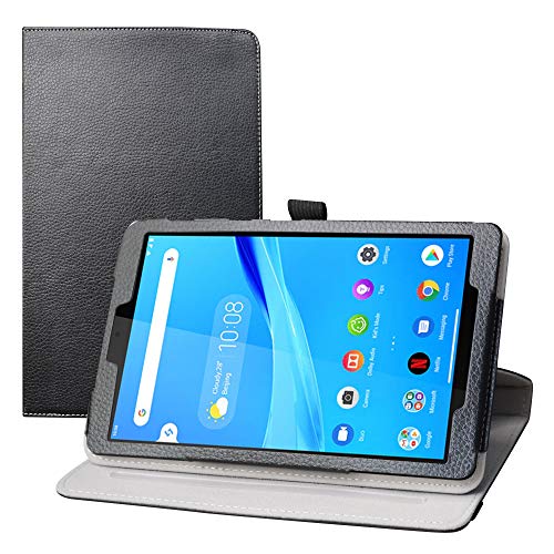 LFDZ Lenovo Tab M8 FHD hülle,360° Drehbarer Stand Cover Premium Schutzhülle Tasche Etui mit Ständerfunktion Case für 8" Lenovo Tab M8 FHD (2nd Gen) TB-8705F Tablet-PC,schwarz von LFDZ