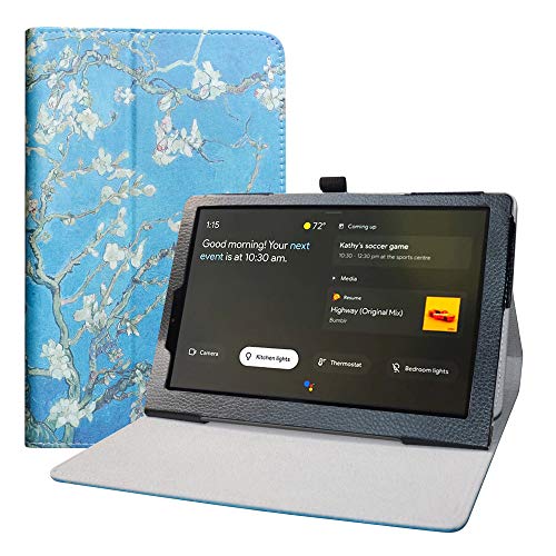LFDZ Lenovo Yoga Smart Hülle,Schutzhülle mit Hochwertiges PU Leder Tasche Case für 10.1" Lenovo Yoga Smart Tab YT-X705F Tablet,Almond Blossom von LFDZ