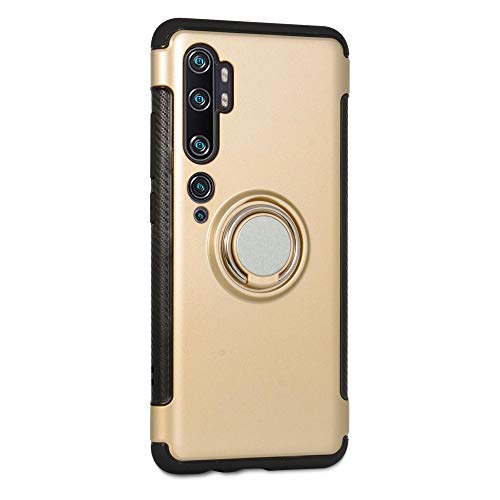 LFDZ Xiaomi Mi CC9 Pro Hülle,360 Rotation Verstellbarer Ring Grip Stand,Ultra Slim Fit TPU Schutzhülle für Xiaomi Mi CC9 Pro/Mi Note 10 / Mi Note 10 Pro Smartphone,Gold von LFDZ