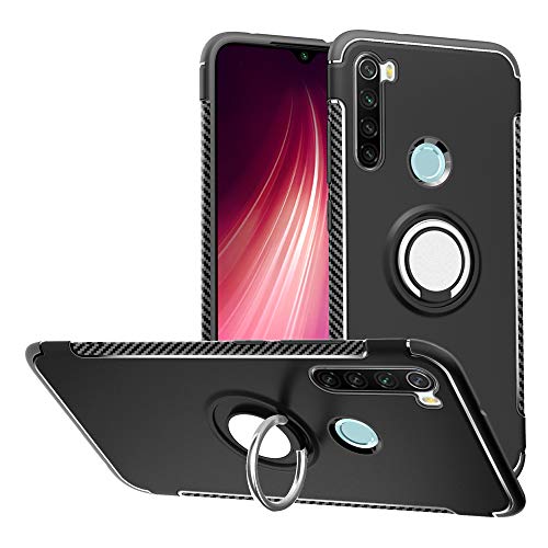 LFDZ Xiaomi Redmi Note 8 Hülle,360 Rotation Verstellbarer Ring Grip Stand,Ultra Slim Fit TPU Schutzhülle für Xiaomi Redmi Note 8 (Not fit Xiaomi Redmi Note 8 Pro),Schwarz von LFDZ