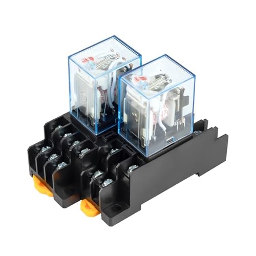 1 STÜCKE MY2NJ MY4NJ Schiene Kleine Elektromagnetische Relaisspule Leistungsrelais DC12V DC24V AC110V AC220V Mit Sockel Basis 2NO 2NC(MY4NJ,AC 220V) von LFJQFQR