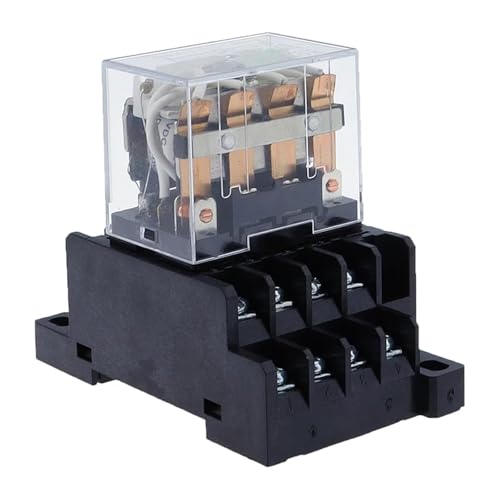 1 Satz Silberkontakt kleines elektromagnetisches Zwischenrelais LY4NJ HH64P AC 220 V DC 12/24 V 14-polig 4Z mit Sockelsockel 10 A 250 V(AC,24V) von LFJQFQR