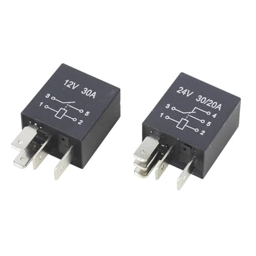 1 Stück 4-polig/5-polig, 30 A, 12 V/24 V, 4-polig/5-polig, Kfz-Relais(12V,1 PCS 4 Pin) von LFJQFQR