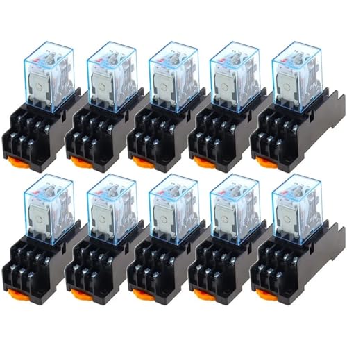 10 STÜCKE MY4NJ DC/AC 12 V 24 V 36 V 48 V 110 V 220 V Spule 5A 4NO 4NC Leistungsrelais Schiene 14 Pin Zeitrelais mit Sockelsockel(DC,48V) von LFJQFQR