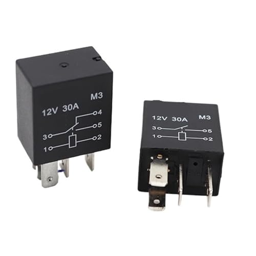 M3 30A Kfz-Relais 12 V/24 V 4-polig 5-polig for Auto, Motorrad, Boot, 20 Stück(12V 5PIN Small) von LFJQFQR