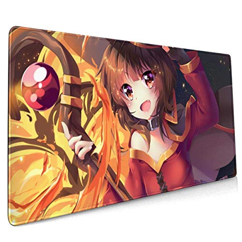 LFLLFLLFL XXL Mousepad， Gaming Mauspad KonoSuba-Megumin Manga wasserdichte Optimale Gleitfläche Anti Rutsch Gaming Matte Verbessert Präzision und Geschwindigkeit 800X300X3 mm von LFLLFLLFL