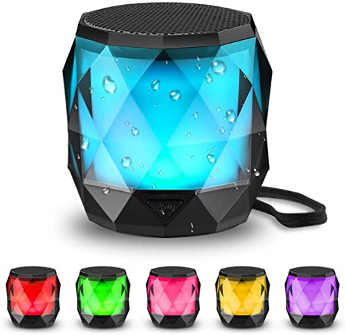 LFS klein Bluetooth Lautsprecher mit Licht, Mini Tragbarer Bluetooth Box wasserdicht, Freisprechfunktion für Phone, Kabelloser Lautsprecher für iPhone, Galaxy usw von LFS