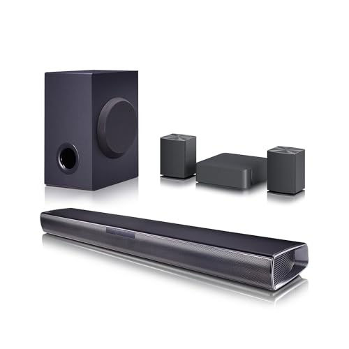 LG SQC4R 4.1 Soundbar (220W) mit kabellosem Subwoofer und Rücklautsprechern (Adaptive Sound Control, Bluetooth), Schwarz von LG ELECTRONICS