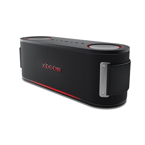 LG xboom Bounce by will.i.am, tragbarer Bluetooth-Lautsprecher (Signature Sound, nach Oben gerichtete Passivstrahler, IP67, bis zu 30 Std. Akkulaufzeit), Schwarz [Modelljahr: 2025] von LG Electronics