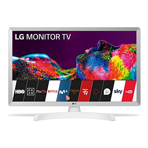 LG 24TN510S- WZ 60 cm (24 Zoll) Smart TV Monitor HD 1366x768 16:9 DVB-T2/C/S2 WLAN Miracast 10W 2x HDMI 1.4 1x USB 2.0 optisch, LAN RJ45 VESA 75x. 75), Weiß von LG Electronics