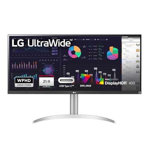 LG 34WQ65X-W.AEU IPS 21:9 UltraWide™ Monitor 34" (86,6 cm), FHD 1080p, TFT-LCD Aktiv Matrix mit White LED Backlight, Anti-Glare, Schwarz von LG Electronics