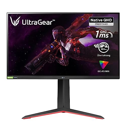 LG Electronics 27GP850P-B Ultragear™ Gaming Monitor 27'' (68cm), QHD, Nano IPS, HDR400, 1ms GtG, 165 Hz, NVIDIA G-Sync™, AMD FreeSync™- Schwarz von LG Electronics