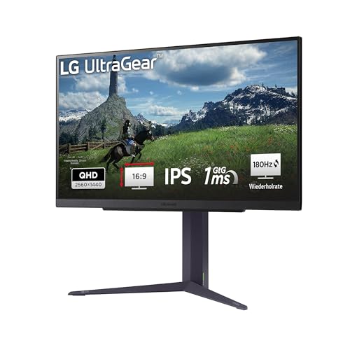 LG Electronics 27GS85QX-B.AEU UltraGear™ QHD Gaming IPS-Monitor 27" (68,4 cm), 2560 x 1440, 16:9, 1ms GtG, 180 Hz, HDR10, 400 cd/m² Helligkeit (typ.), NVIDIA G-Sync Compatible, AMD FreeSync - Schwarz von LG Electronics