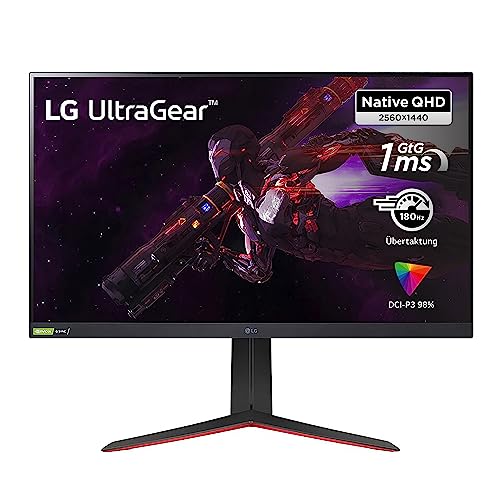 LG Electronics 32GP850-B 80 cm (31,5 Zoll) UltraGear Gaming Monitor (HDR10, Nano IPS-Panel mit 1ms (GtG), AMD FreeSync), schwarz von LG Electronics