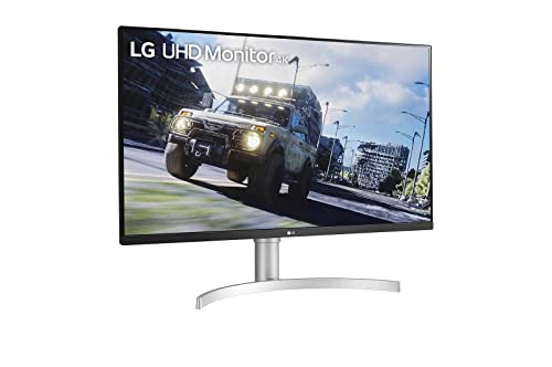 LG Electronics 32UN550-W.AED 80 cm (31,5 Zoll) UHD 4K Monitor (HDR10, AMD FreeSync, MAXXAUDIO), Silber weiß, schwarz, 350 cd/m² von LG Electronics