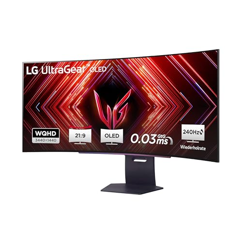 LG Electronics 45GS95QX-B.AEU UltraWide™ QHD UltraGear™ Gaming OLED-Monitor 45", 3440 x 1440, 0,03 ms, 240 Hz, DisplayHDR™400 TRUE BLACK, 98,5% DCI-P3, NVIDIA G-Sync™ Compatible, AMD FreeSync™ - Grau von LG Electronics
