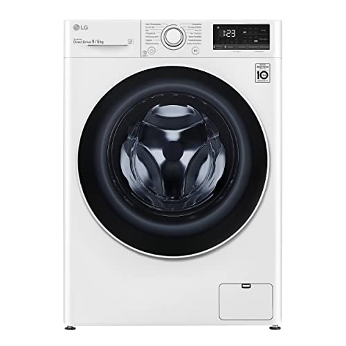 LG Electronics F14WD96EN0B Waschtrockner | 9 kg Waschen | 6 kg Trocknen | Weiß mit weißem Bullaugenring von LG Electronics