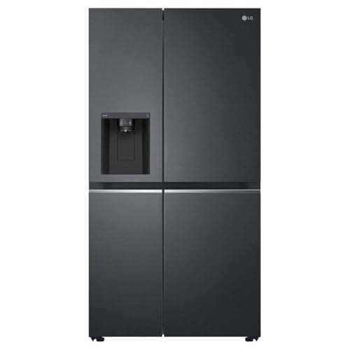 LG Electronics Side-by-Side mit Eis-, Crushed Ice und Wasserspender | interner Wassertank 4L | Total No Frost | Matte Black | GSLV71MCTD von LG Electronics