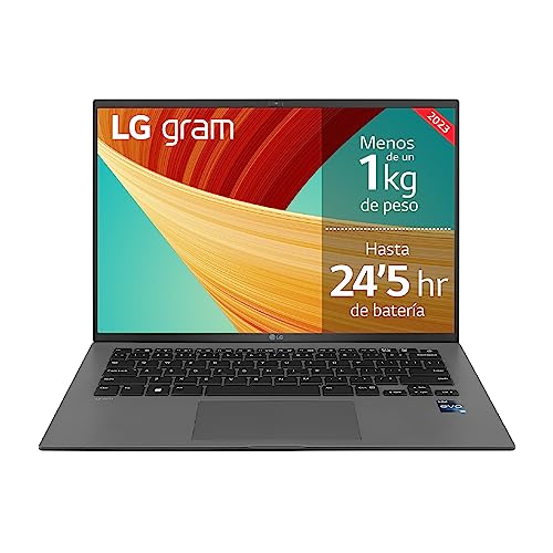 LG Gram 14Z90R-G.AD76B 35,6 cm (14 Zoll) IPS Notebook Intel Core EVO i7 13th Generation, Windows 11 Home, 32GB RAM, 512GB SSD, 1 kg, 24,5 Stunden Akkulaufzeit, grau von LG Electronics