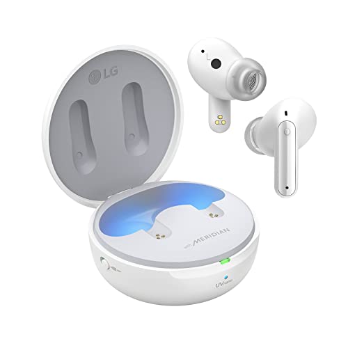 LG TONE Free DFP9 In-Ear Bluetooth Kopfhörer mit Dolby Atmos-Sound, MERIDIAN-Technologie, ANC (Active Noise Cancellation), UVnano & IPX4-Spritzwasserschutz - Weiß von LG Electronics
