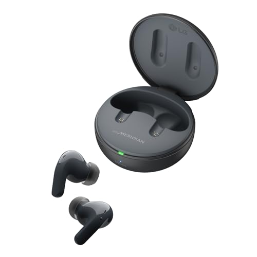 LG TONE Free DT90Q In-Ear Bluetooth Kopfhörer mit Dolby Atmos-Sound, MERIDIAN-Technologie, ANC (Active Noise Cancellation), Uvnano & IPX4-Spritzwasserschutz - Schwarz von LG Electronics