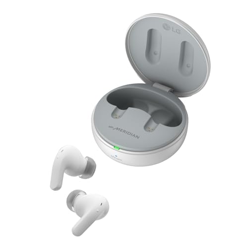 LG TONE Free DT90Q In-Ear Bluetooth Kopfhörer mit Dolby Atmos-Sound, MERIDIAN-Technologie, ANC (Active Noise Cancellation) & UVnano+, Weiß von LG Electronics