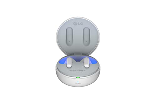 LG Tone Free DT60Q In-Ear Bluetooth Kopfhörer mit Meridian-Technologie, ANC (Active Noise Cancellation) und UVnano+, Weiß von LG Electronics