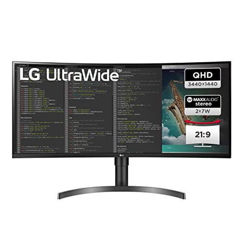 LG UltraWide Curved QHD Monitor 35WN75C-B 89 cm - 35 Zoll, VA-Panel, HDR10, AMD FreeSync, Schwarz von LG Electronics