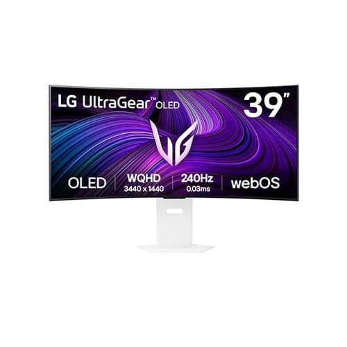 LG Ultragear™ 39GX90SA-W Gaming-PC-Monitor 39 Zoll – OLED-Panel, QHD-Auflösung (3440 x 1440), 1 ms 240 Hz, DisplayHDR™400 True Black, DCI-P3 98,5% (CIE1976), FreeSync Premium, G-Sync kompatibel von LG Electronics