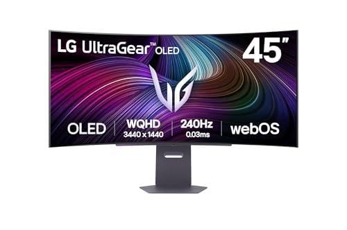 LG Ultragear™ 45GX90SA-B Curved 45 Zoll (117,7 cm) – OLED-Panel, Auflösung WQHD (3440 x 1440), 0,03 ms GtG 240 Hz, DisplayHDR™ TrueBlack 400, DCI-P3 98,5% (CIE1976), AMD FreeSync Premium, NVIDIA G-S von LG Electronics