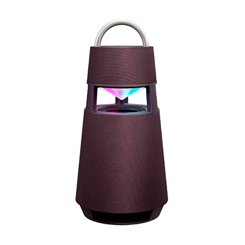 LG XBOOM 360 RP4, tragbarer Bluetooth-Lautsprecher (120 Watt, 360 Grad Sound, Beleuchtung), burgundrot von LG Electronics