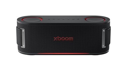 LG xboom Bounce by will.i.am, tragbarer Bluetooth-Lautsprecher (Signature Sound, nach Oben gerichtete Passivstrahler, IP67, bis zu 30 Std. Akkulaufzeit), Schwarz [Modelljahr: 2025] von LG Electronics