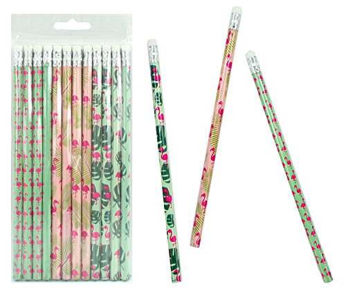 12er Set Bleistifte im Flamingodesign mit Radiergummi 12er Set Bleistifte im Flamingodesign mit Radiergummi von LG-Imports