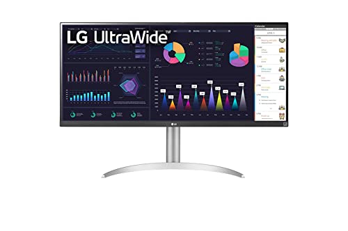 LG 34WQ650-W Ultrapanoramic Monitor 21:9 UltraWide (IPS-Panel:2560x1080, 400cd/m², 1000:1, sRGB >99%); Diag. 86,6cm; intern: HDMIx1, DPx1, USB-Cx1; A. Einstellung. Höhe und Neigung von LG