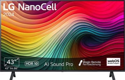 LG 43NANO81A6A 43 Zoll (109 cm) NanoCell Fernseher (α5 Gen7 4K AI-Prozessor, webOS 24) von LG