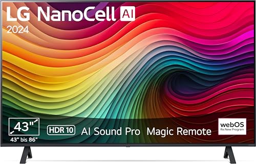 LG 43NANO81T6A TV 43" (109 cm) NanoCell Fernseher (α5 Gen7 4K AI-Prozessor, webOS 24, HDR10, bis zu 60Hz) [Modelljahr 2024] von LG