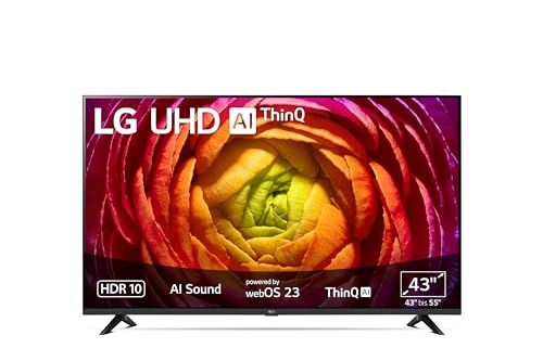LG 43UR74006LB 109 cm (43 Zoll) UHD Fernseher (Active HDR, 60 Hz, Smart TV) [Modelljahr 2023], Dark Black von LG